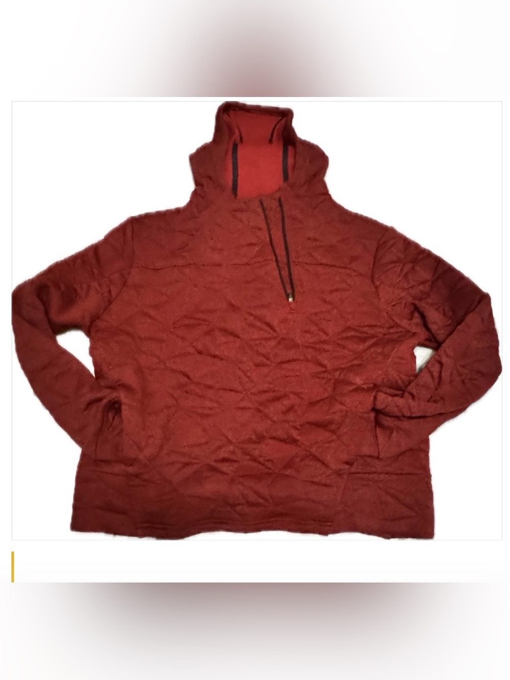 The North Face Quilted Red Pullover with Funnel Neck Sz m